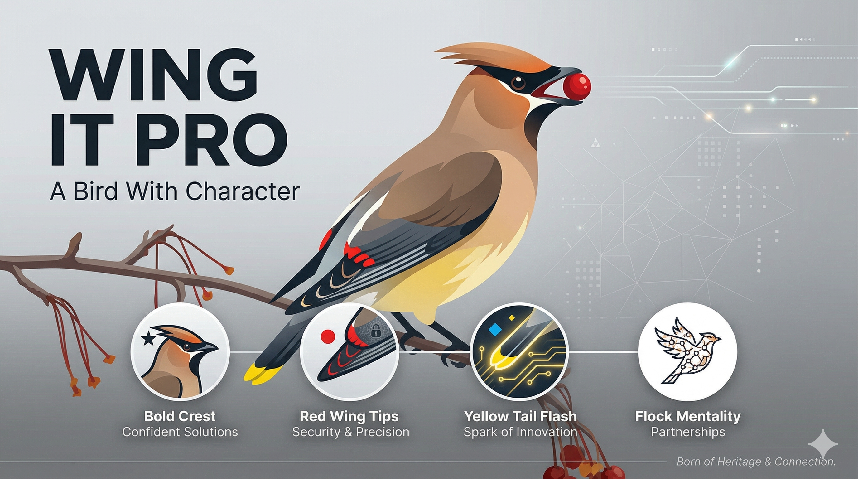 Waxwing bird - Wing IT Pro mascot